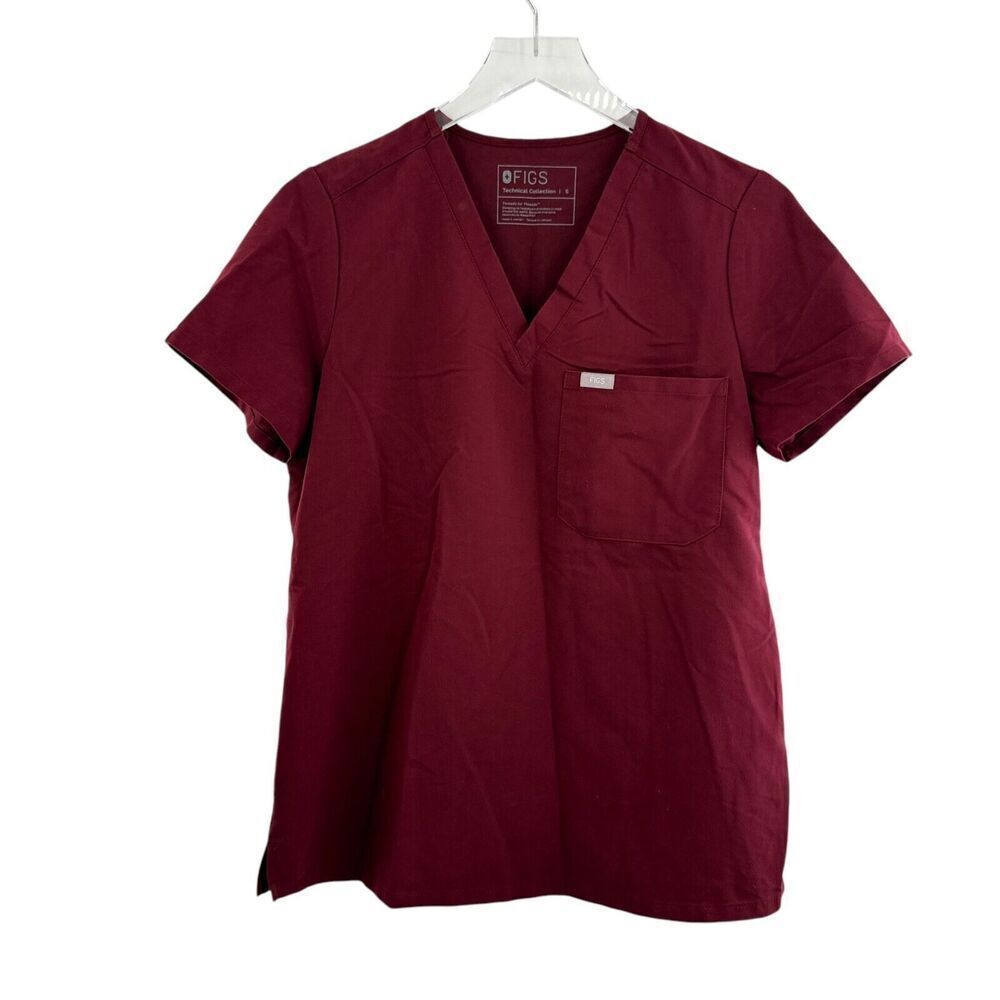 Figs Catarina Scrub Top Womens Small Technical Collection Red Medical